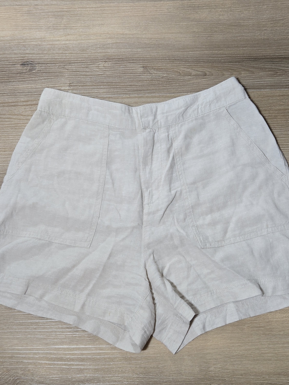 Linen Blend Lightweight Cream Shorts